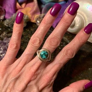 Sterling silver & chrysoprase ring